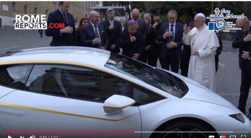 Pope Francis receives Lamborghini to help prostitution victims