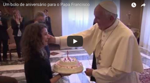 Um bolo de aniversário para o Papa Francisco