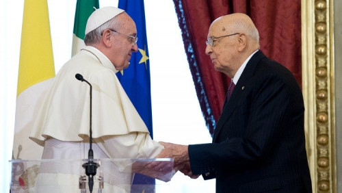 教宗關心意大利前總統納波利塔諾的健康狀況